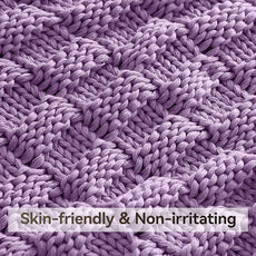 Knitted Weighted Blanket for Adult, No Beads Heavy Blanket 48” x 72'' 12lbs, Breathable Chunky Knit Blanket, Cooling Weighted Blanket for Hot Sleepers, Christmas Home Decor (Lilac)