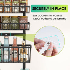 9-Tier Over The Door Pantry Organizer, Pantry Storage and Organization, Black Metal Hanging Spice Rack Seasoning Shelves Door, Wall Mount for Home & Kitchen, Laundry Room Bathroom Organization