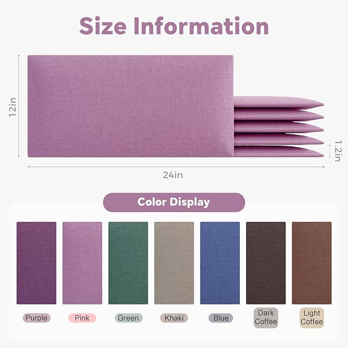 12-Piece Pink Linen Upholstered Headboard King Size Wall Mounted Panel Set, Large Fabric Headboard & Wall Decor for California King, Luxurious Bedroom Focal Point