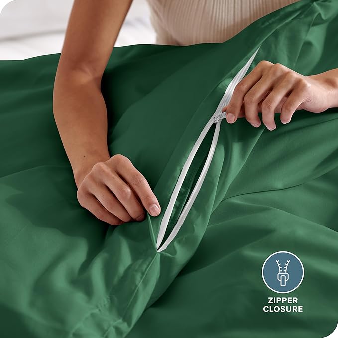 Bare Home Bedding Duvet Cover King Size - Premium 1800 Super Soft Collection - Lightweight, Cooling - Soft Breathable Bedding Duvet Cover (King, Forest Green)