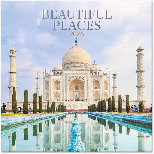 Beautiful Places Wall Calendar 2026 12" x 12" FSC® Plastic Free - Starts Week On Sunday | Family Planner Travel Calendar 2026