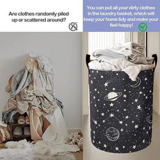 Laundry Basket-Cartoon Celestial Sky Foldable Waterproof Oxford Cloth Funny Tote Bag Laundry Hamper Clothes Storage Bucket Organizer For Bathroom/Laundry Storage/Bedroom Storage Basket