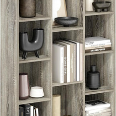 Furinno LUDER Book Shelf, 11-Cube Bookshelf, Reversible Bookcase, 9.4 x 29.1 x 41.7, for Living Room, Bedroom, Home Office, French Oak