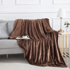 IR Imperial Rooms Fleece Blanket 12 Pack Twin Size 60 x 80 Inches - Super Soft Fluffy Throw Blanket for Sofa and Bed - Warm and Cozy Lightweight 400 GSM Microfiber Bed Throws Blankets (Twin, Coffee)