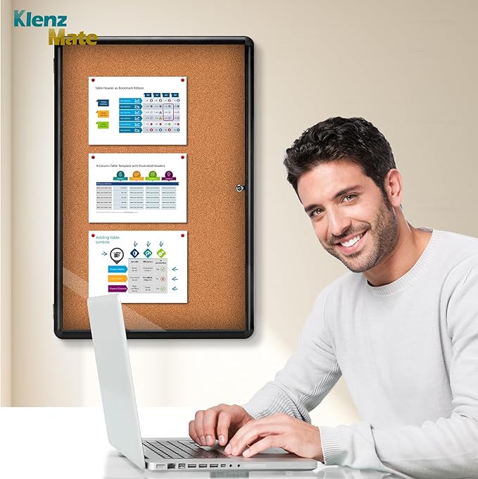 36"x24" Enclosed Cork Bulletin Board Tamper-Proof Dispaly Case,Brown Fabric&Black Aluminium Frame,Shatter Resistant Lockable Bulletin Board with Clear Acrylic Door for School,Office,Community,Hospital