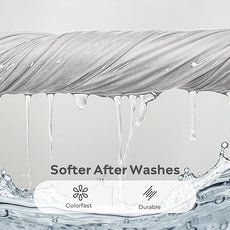 JELLYMONI 100% Washed Cotton Duvet Cover Queen – Soft, Breathable Linen-Look Bedding with Natural Wrinkle Texture, Button Closure, 3-Piece Set (Pale Grey, 90