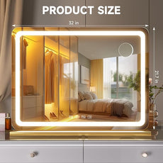 Hasipu Vanity Mirror with Lights and Bluetooth Speaker, 32