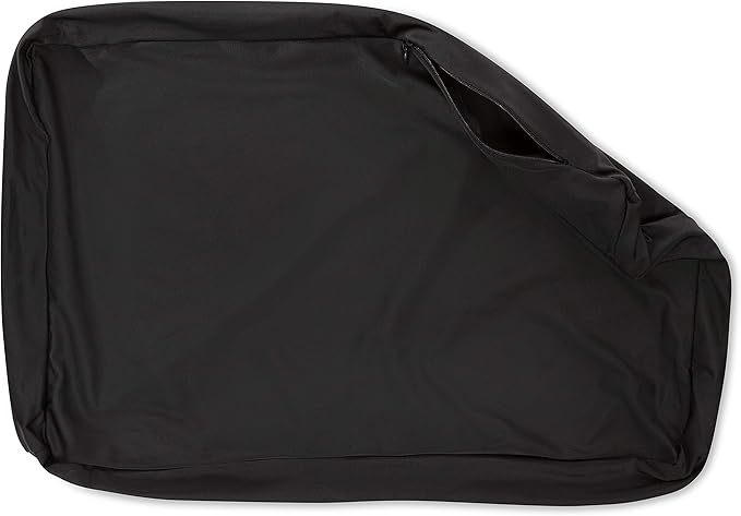 PILLOWY Cover Only for Premium Microbead Bed Pillow, Medium Extra Smooth - Ultra Comfortable Sleep with Silk Like Anti Aging Cover 85% Spandex/ 15% Nylon Breathable, Cooling Matte Black
