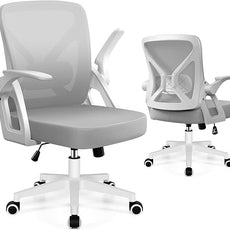 FelixKing Office Chair - Ergonomic Desk Chair Breathable Mesh Task Chair with Wheels and Lumbar Support Home Desk Office Chair with Flip up Armrest Rolling Swivel Computer Chair for Home Office Gray