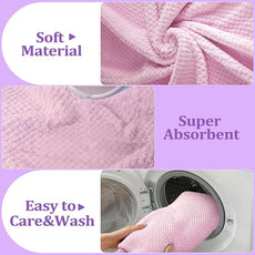 Preboun 12 Pcs Bath Towels and Washcloths 4 Sets Microfiber Bathroom Beach Pool Towel Set Quick Dry Coral Velvet Highly Absorbent for Fitness Sports Shower Travel Spa Hotel(Pastel Colors)