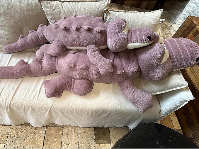 Hofun4U Alligator Plush Pillow, 38 inch Alligator Stuffed Animal, Home Decor Christmas Valentine’s Birthday Gift for Boys Girls Adults Kids (Purple)