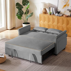 65'' 3-in-1 Folding Sofa Bed – Queen Size Pullout, Modern Chenille Fabric, 360° Swivel Table, Easy Assembly – Perfect for Living Room