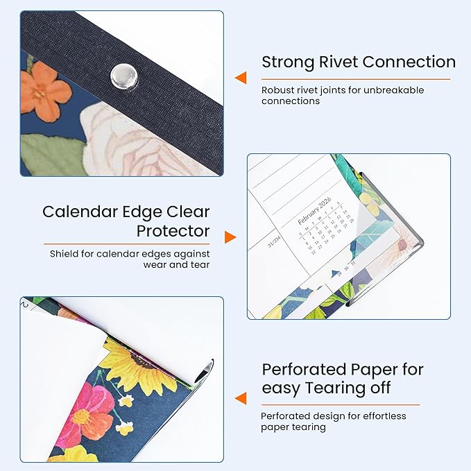 SUNEE Desk Calendar 2026 Large 22x17 from October 2025 to March 2027, Extra Large Desktop Monthly Calendar Pad 18 Months For Teacher or Family, Desk Top, Floral