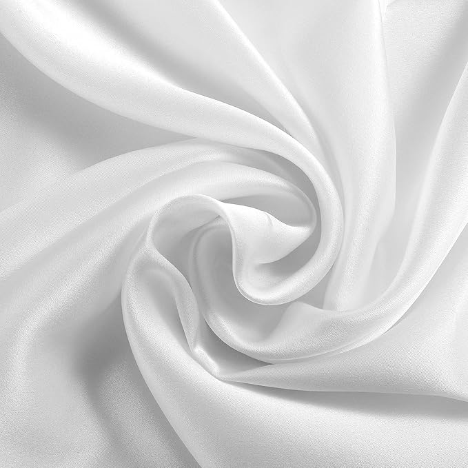 ALASKA BEAR Silk Pillowcase Envelope Closure, 22 Momme 100 Percent Mulberry Silk Pillow Slip Foldover Design, Washable and NO Zipper, King(1, Cool White)