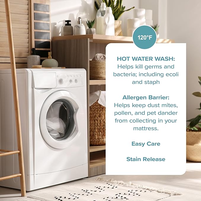 Bare Home Twin Waterproof Quilted Mattress Protector - Cooling Mattress Pad - Protect Against Spills - Easy Wash - Elastic Cover - Dorm Essentials - Stretchy - Fits up to 15 Inches Deep (Twin)