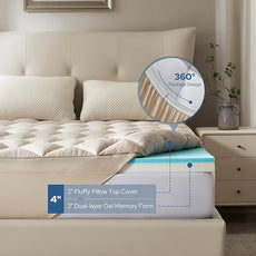 BedBedlore 4-Inch Full Mattress Topper for Back Pain - Dual Layer Medium Support (2