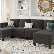 Modular Sectional Sofa, Convertible U Shaped Sofa Couch with High Density Memory Foam, 6 Seat Comfy Modular Sofa Couch for Living Room, Modern U Shaped Sectional Sofa, Dimgrey