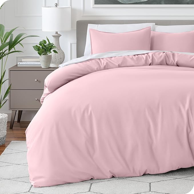 Bare Home Bedding Duvet Cover Extra Long Size - Premium 1800 Super Soft Collection - Lightweight, Cooling - Soft Breathable Bedding Duvet Cover (Twin/Twin XL, Dusty Pink)