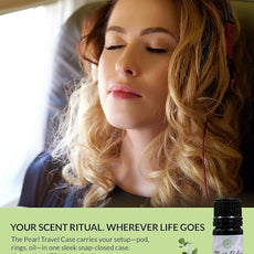 Essence Pearl Travel Case - Wearable Aromatherapy Kit with Nasal Diffuser Rings, Soaking Bay, and 5mL Essential Oil – Portable Wellness Gift Set for On?The?Go Self Care