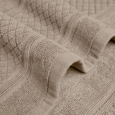 Avalon Towels Beige Bath Mat - 100% Cotton Set of 2 Absorbent Bathmat - Bathroom Mats Quick Dry Bath Mats for Bathrooms (22x34 Inches)