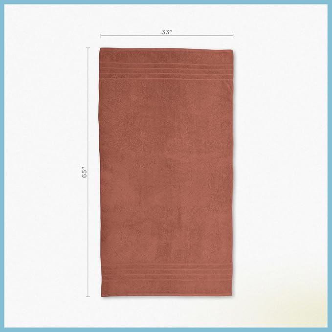Martex 2-Pack Ultimate Performance Bath Sheet Set – 100% Cotton – 33” x 65” – Extra Large Bath Towels – Versatile – Low-Linting – Supersoft Bathroom Set – Super Absorbent – Easy Care – Terracotta