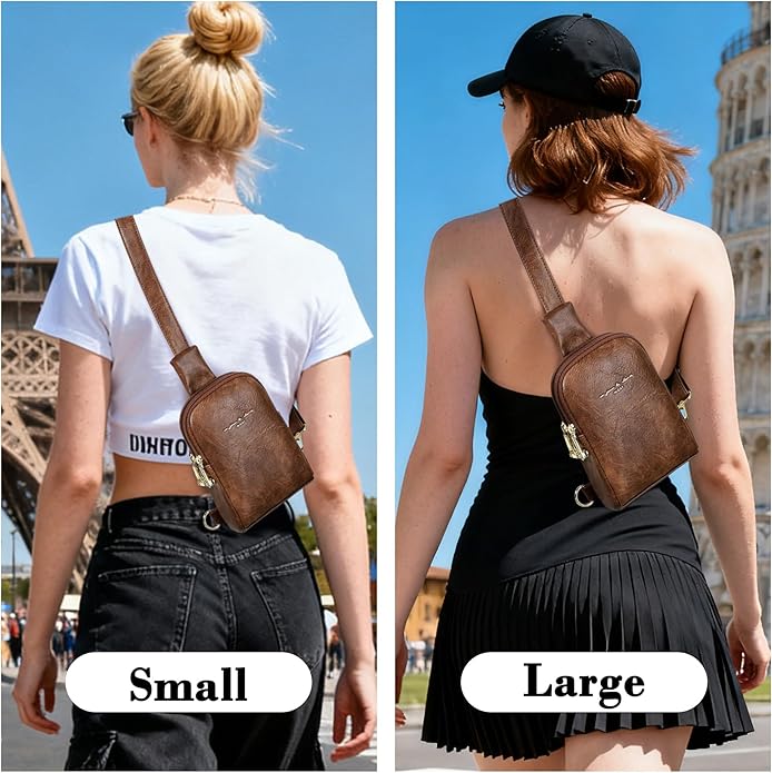 INICAT Travel Small Crossbody Sling Bags Women Cross Body Purses Passport Holder Vegan Leather Fanny Packs Birthday Gifts