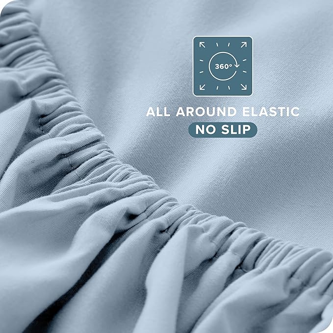 Bare Home King Sheet Set - Luxury 1800 Ultra-Soft Microfiber King Bed Sheets - Double Brushed - Deep Pockets - Easy Fit - 4 Piece Set - Bedding Sheets & Pillowcases (King, Dusty Blue) BareHome
