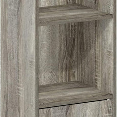 Furinno LUDER Book Shelf, 3-Tier Modern Bookshelf, Bookcase with 1 Door Storage Cabinet, 9.3 x 12 x 31.5, for Living Room, Bedroom, Home Office, French Oak