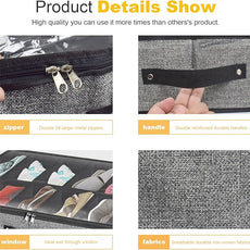 homyfort Under Bed Shoe Storage Organizer Fits 12 Pairs- Underbed Shoe Container Solution Shoes Box Bins with Clear Window for Sneakers,High Heels,Flip Flop(Black)