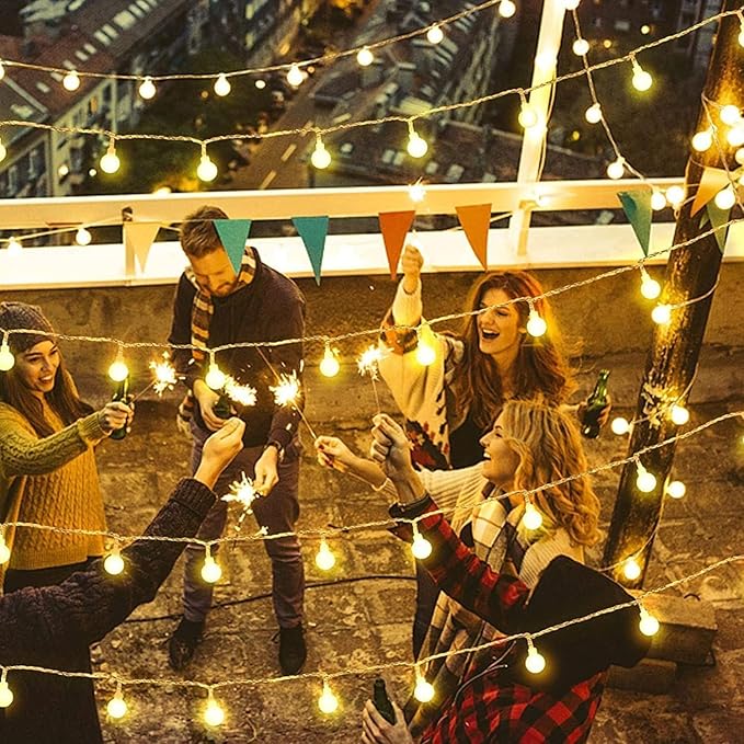 Globe String Lights 180 Feet 300 led,8 Modes Fairy Lights Plug in,Indoor Lights for Bedroom,Classroom,Outdoor Lights for Patio,Garden,Party,Wedding-Warm White