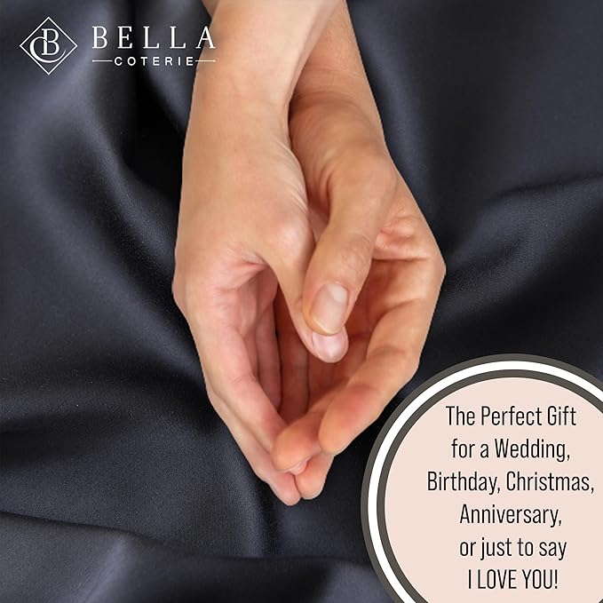 Bella Coterie Luxury Bamboo Viscose Full Size Sheet Set | 100% Organically Grown | Ultra Soft | Cooling for Hot Sleepers | 18" Deep Pocket [Black]