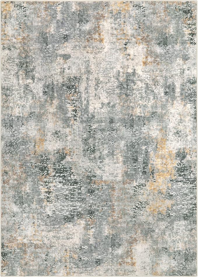 Lahome Washable 5x7 Area Rugs for Living Room, Grey Neutral Modern Abstract Rug for Bedroom Non Slip, Soft Contemporary Low Pile Indoor Carpet for Dorm Guest Dining Room Table Apartment