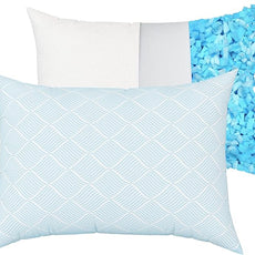 pillosophy Original Memory Foam Pillow • Adjustable Height • Premium Shredded Memory Foam Fill • for Back, Side, Stomach Sleepers (Queen Size, 1-Pack)