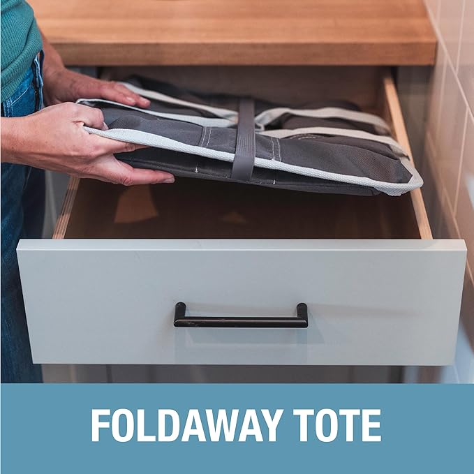 CleverMade Collapsible Laundry Tote - Charcoal Gray 2-Pack 50L - Foldable Storage Organization Container for Clothes Laundry Room Storage Solution