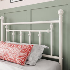 Allewie 14 Inch Twin Size Metal Platform Bed Frame with Victorian Vintage Headboard and Footboard/Mattress Foundation/Under Bed Storage/No Box Spring Needed/Easy Assembly/Noise Free/White