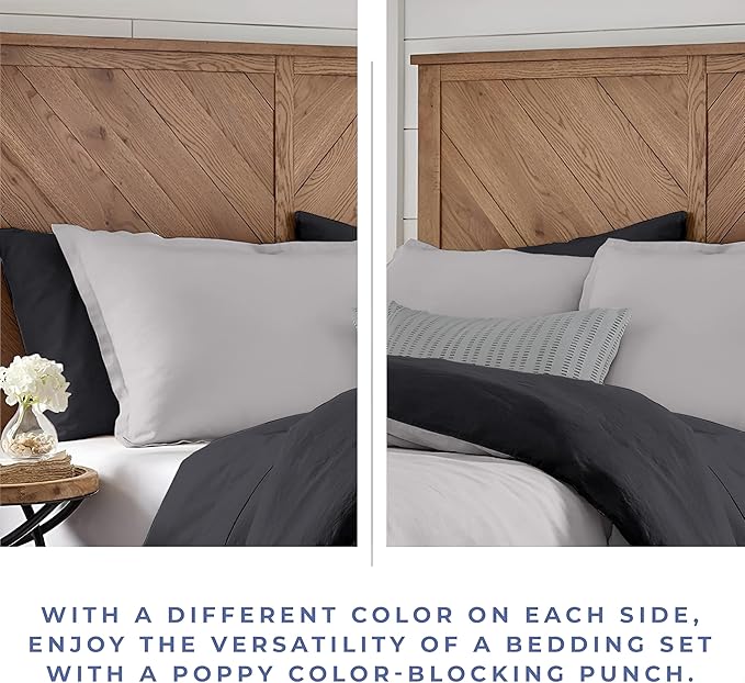 Kotton Culture 1 Pc California King Size Duvet Cover Only -100% Egyptian Cotton Sateen 600 TC Ultra Soft Premium Durable Comforter Cover Zipper Closure & Corner Ties (Night's Shadow,104"x98")