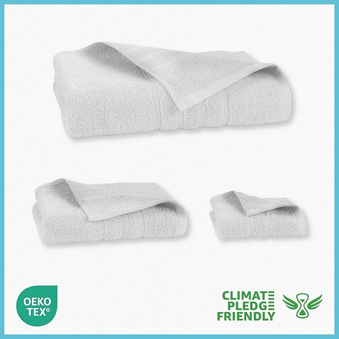 Martex 6-Piece Towel Set – Ultimate Performance – 100% Cotton – 2 Bath Towels – 2 Hand Towels – 2 Wash Cloths – Versatile – Low-Linting – Supersoft & Absorbent Bathroom Set – Easy Care – Optical White