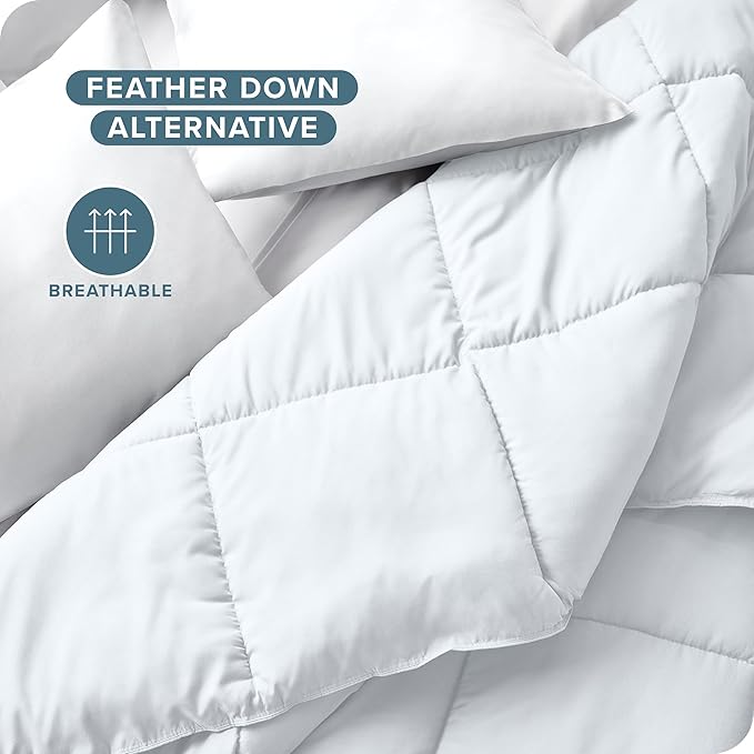 Bare Home Duvet Insert Comforter - King/California King - Goose Down Alternative - Ultra-Soft - Premium 1800 Series - All Season Warmth - Bedding Comforter (King/Cal King, White)