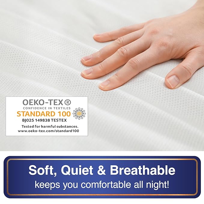 All-in-One Mattress Protector, Zippered Encasement, Water & Stain Resistant, Triple Seal Protection, King, White