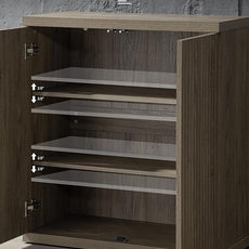 SICOTAS Buffet Cabinet with Storage Accent Sideboard Modern Credenza with Doors & Shelves Fluted Media Console Mid Century Coffee Bar Table for Living Room Kitchen Dining Room Hallway (3PCS)