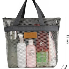 Mesh Shower Caddy Bag Portable Hanging Toiletry and Bath Organizer with Zipper for Travel, Gym, Camping, College Dorms, Beach