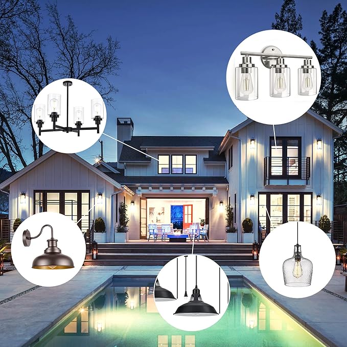 TJOY 100 Pack Vintage Edison LED Light Bulbs, Dimmable, 60W Equivalent, E26 Medium Base, 5000K Daylight, ST58, 8W, 800LM, Ultra-Bright, 80+CRI, Antique Decorative Filament, Clear Glass