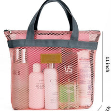 Mesh Shower Caddy Bag Portable Hanging Toiletry and Bath Organizer with Zipper for Travel, Gym, Camping, College Dorms, Beach
