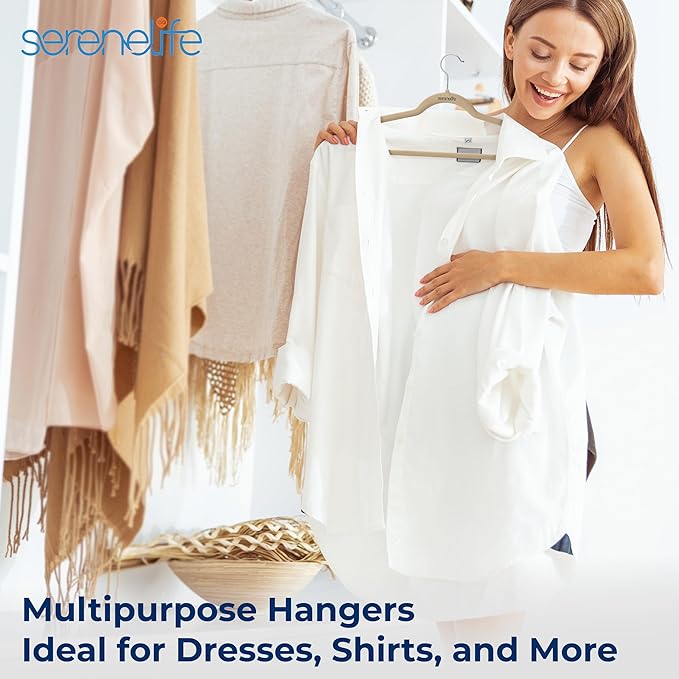 SereneLife 50 Pack Velvet Hangers - Non-Slip, 360° Swivel Hook - Ultra-Thin, Lightweight Velvet Hangers for Shirts, Sweaters, Hoodies, Kids Clothes & Dresses - Space-Saving