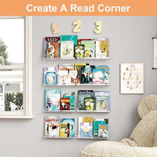 upsimples 8 Pack Acrylic Shelves Wall Organizer and Storage, 15