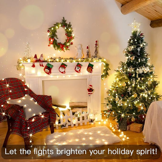 suddus Battery Operated Christmas Lights, 50 Led Twinkle Lights with Remote, Indoor String Lights for Tree, Backyard, Patio, Garden, Party, Bedroom, Living Room, Classroom, Warm White