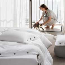 JELLYMONI Washed Cotton Duvet Cover - Off White, King Size 104x90 Inches, 3-Piece Bedding Set with Button Closure, Includes 1 Duvet Cover & 2 Pillowcases (Comforter Not Included)