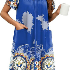 Ekouaer Women Robe Zipper Front Mumu Duster Robes Zip Up Housecoat Soft Sleepwear with Pockets