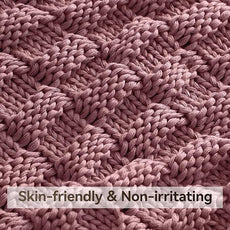 Knitted Weighted Blanket for Adult, No Beads Heavy Blanket 48” x 72'' 12lbs, Breathable Chunky Knit Blanket, Cooling Weighted Blanket for Hot Sleepers, Christmas Home Decor (Pink)