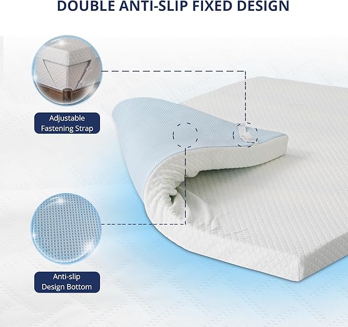 3 Inch Gel Memory Foam Mattress Topper Full Size, Cooling Bed Topper for Pressure Relief with Removable Breathable Soft Cover, CertiPUR-US Certified